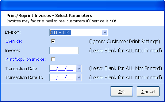 Invoice print